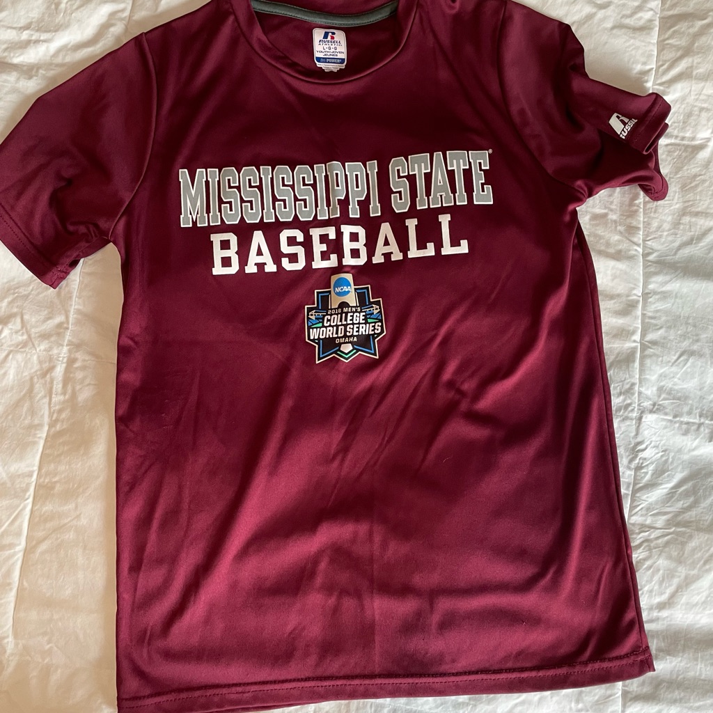 Mississippi State College World Series Baseball Shirt Euc